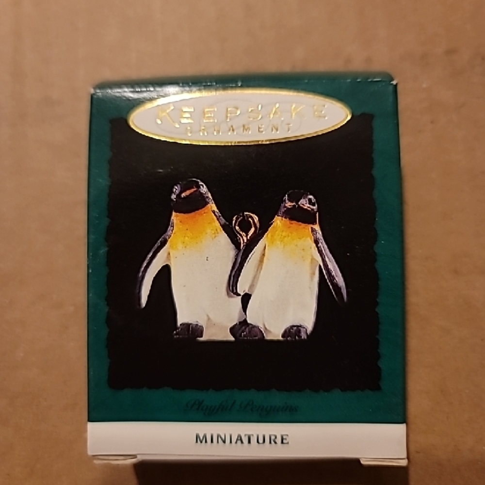 Keepsake Ornament Playful Penguins Miniature